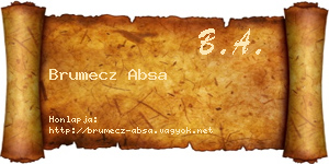 Brumecz Absa névjegykártya